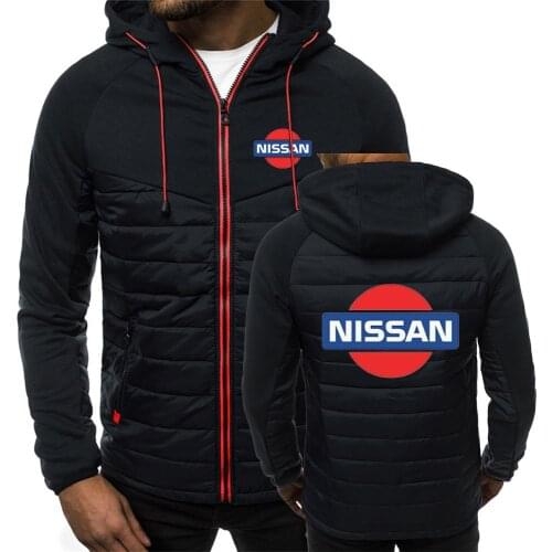 NISSAN Hoodies For Men Print Hooded Jacket Zipper Spring Autumn Fashion Warm Fleece Padded Men Popular Coats Tops