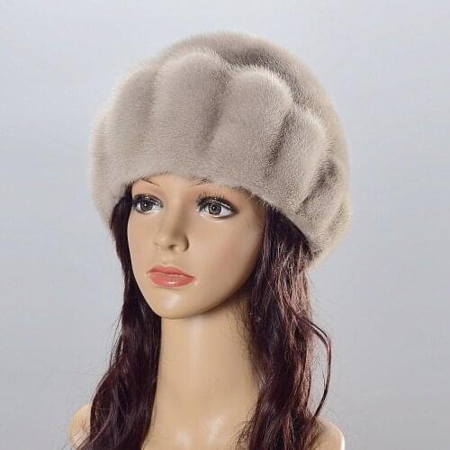 Mink Womens Winter Real Mink Hat Womens Mink Hat Whole Mink Hat Ear Protection Warm Selling Style Cap