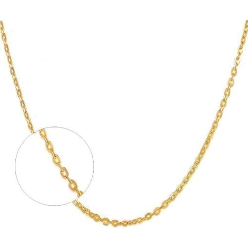 Pure 24K Yellow Gold O-Line Chain Necklace/ 999 Gold fashion women Necklace 2.2g