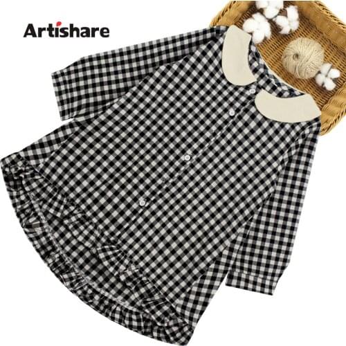 Dress For Girls Plaid Pattern Girls' Dresses Patchwork Party Dress For Children Spring Autumn Clothes Girl 6 8 10 12 14
