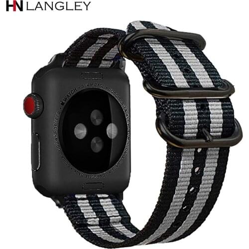 For Apple Watch Band 42mm 44mm Men Women Nylon Watch Band for Apple Watch Series 4 3 2 1 38mm 40mm Wrist Strap Rugged Loop