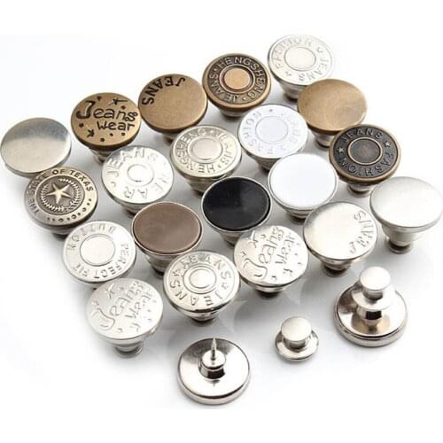 1Pcs Multi Purpose Adjustable Extended Buckles for Pant Jeans Round Shape DIY Sewing Accessories Waist Button Metal 32 Colors