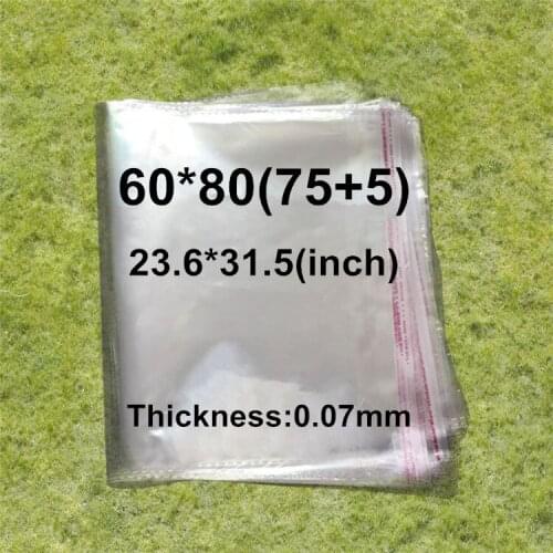 100 X Thicken Transparent Big OPP Self Adhesive Seal Bags Fabric T-shirts Packaging Sack (23.6 * 31.5 Inch)