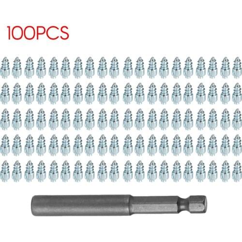 100PCs hard metal alloy car auto Snow Screw Tire Studs Anti Skid Falling Spikes Wheel Tyres for Motorcycle Bicycle