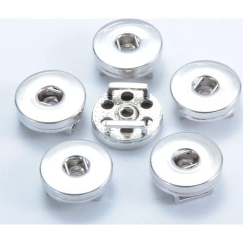 20PCS Silver leather Snap Button Slide Charm Base Jewelry Fit for DIY 18MM Snap Button Replaceability DIY Jewelry