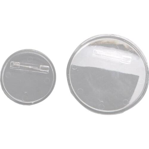 95AB 20Pcs Acrylic Round Button Badge Clear Button Pin Badges Painting Badge Crafts