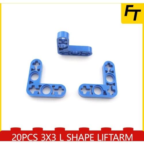 20pcs 32056 Technic Liftarm 3x3 L Shape Bricks DIY Building Blocks Compatible Moc Creative Gift Castle Toys Small Particle Brick