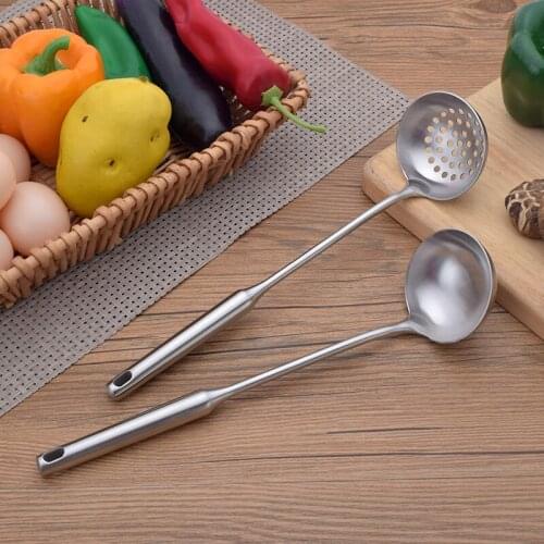304 Stainless Steel Soup Ladle Spoon Colander Set High Quality Soup Spoons Long Handle Spoons Set