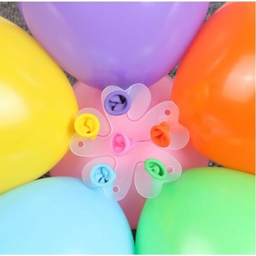 5pcs Portable Flower Shape Balloon Clips Holder Multi Balloon Sticks Balloon Accessories for Wedding Birthday Party Decoration