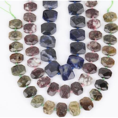 6 Stone Choice,Middle Drilled Colorful Tourmaline Stone Slab Beads,Facted Red Snowflake Slice Loose Beads Pendant SY-667AMDE