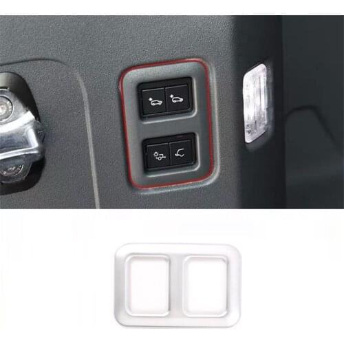ABS Chrome Car Rear Trunk Trailer Button Frame Trim For Land Rover Defender 110 2020 2021 Car Accessories