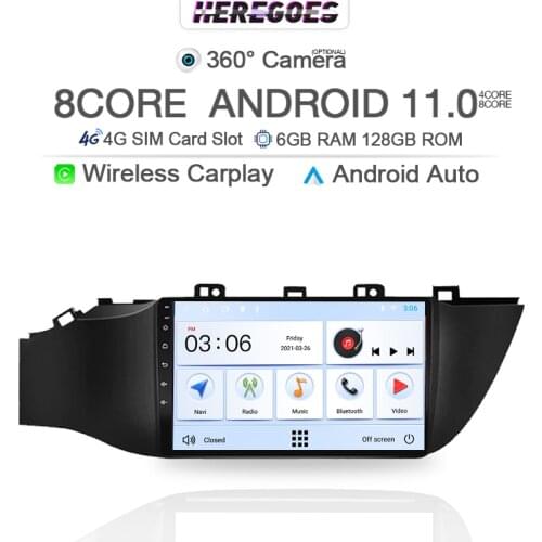 Carplay 6+128Gb DSP Android 10.0 Car DVD Player 360 camera 4G LTE GPS Map WIFI Bluetooth RDS Radio For Kia RIO 4 2017 2018 2019