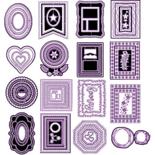 Basic Rectangle Heart Oval Square Frames Metal Cutting Dies For DIY Scrapbooking Embossing Papers Cards Making Crafts New 2019