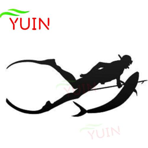 Free Diving SpearFishing Car Sticker Snorkelling Fashion Waterproof Decal PVC Bumper Decoration Accessories Sunscreen Decals