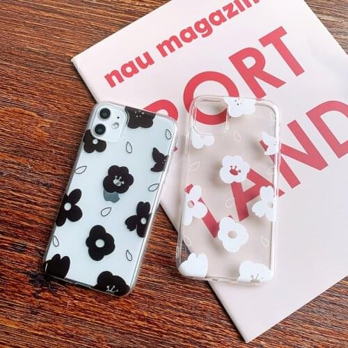 Soft Silicone Daisy Case for Apple iPhone 11 Pro Max X SE2020 7 8 Plus 6S Plus Xs Max XR Phone Case Clear Flower Phone Case Capa