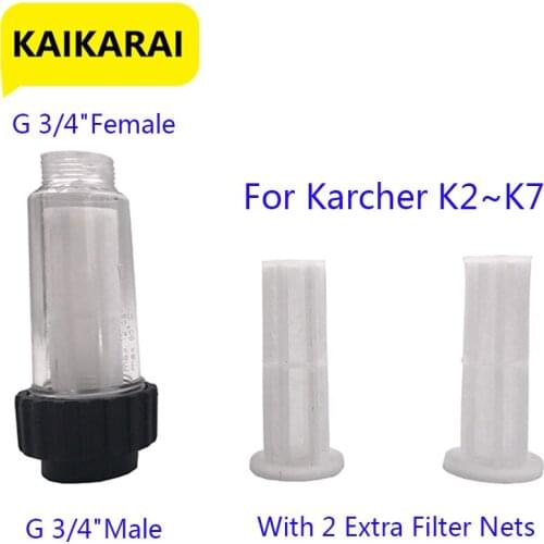Pressure Washers Filter G 3/4"With Two Filter Cores,For Karcher K2 K3 K4 K5 K6 K7