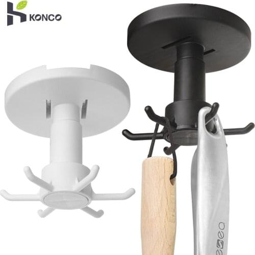 360° Rotating Hook,Hang Storage Rotated Holder for Kitchenware Self Adhesive Storage Hooks Kitchen Accesorios