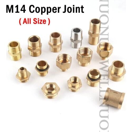 2PCS M14 to M18 1/2" 3/4" Thread Joint Copper Connector Brass Reduce Adapter Gas Pipe Fittings Hose Repair Joints Copper Joint