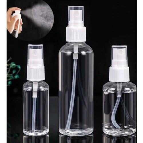 Refillable Spray Bottles Travel Transparent Plastic Perfume Bottle Atomizer Mini Empty Cosmetic Containers 10ml 30ml 50ml 100ml