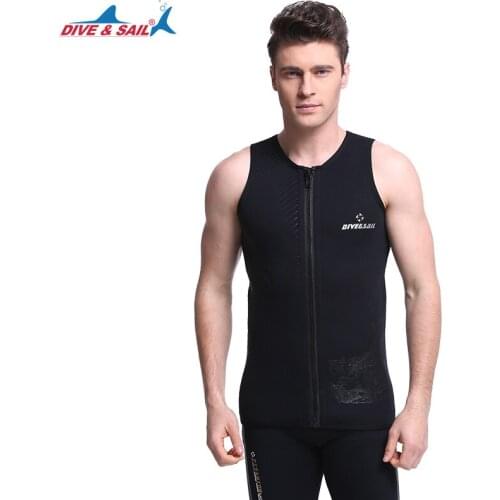 Mens Wetsuits Top Premium Neoprene 3mm/2mm Zipper Diving Vest Sleeveless for Diving Surfing Snorkelong Boating Swimming