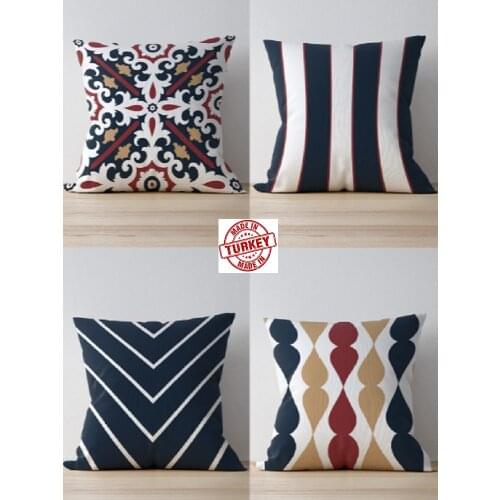 4 PIECES CUSHION COVER SET 43X43 CM ETHNIC