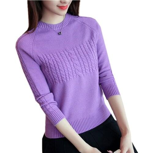2019 Autumn And Winter New Korean Women Sweater Long Sleeve Jumper Casual Female O-Neck Pullover Knitted Sweaters Tops R943