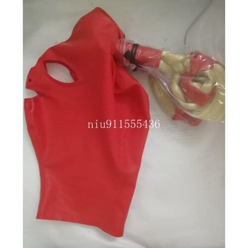 New hot sexy exotic women woman girl Latex Mask Twist braids female pigtail hoods Fetish cekc uniform headgear zentai