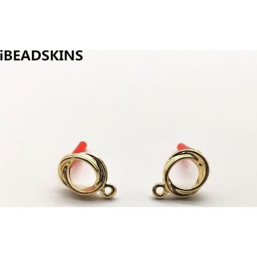 New arrival! 17x12mm 100pcs ring-shape Stud earring/earrings accessories/Earring parts for Jewelry findings Handmade making