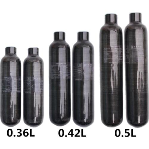 New Carbon Fiber Gas Cylinder 0.36 0.42 0.5 Litre Paintball Diving Tank PCP Air Gun Rifle Capacity m18x1.5 300BAR