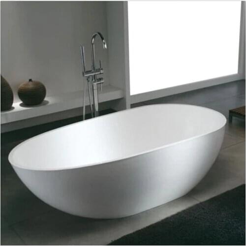 CUPC approved FREE STANDING BATH TUB - STONE - SOLID SURFACE - 1780x980x510mm - Freestanding WD006