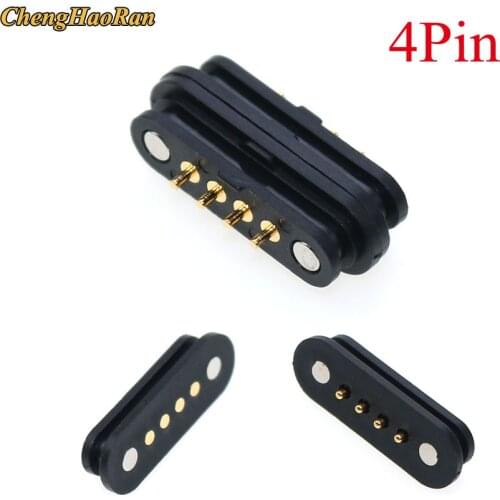 Spring Loaded Male Female 2.50 MM Pitch Through Holes PCB BTB Connector 4P 2.0A 36V DC Magnetic Pogo Pin 4 Pole
