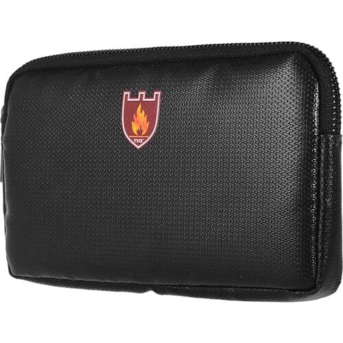 Portable Safe Organizer Fireproof Bag Water Resistant Carrying Box Silicone Material Storage Bags 8.19*4.65in Zipper Closure