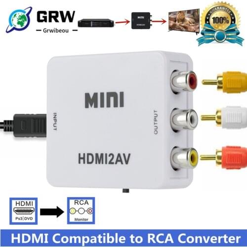 HD HDMI-compatible to RCA Converter AV/CVSB L/R Video Box HD 1080P 1920*1080 60Hz HDMI2AV Support NTSC PAL Output HDMIToAV