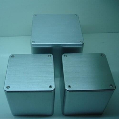Transformer cover very fine brushed aluminum 110*110*110mm bright silver