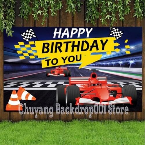 Sport Ferrari Car Racing Competition Flag Match Photo Backgrounds Kids Birthday Party Photography Backdrops Table Wall Poster