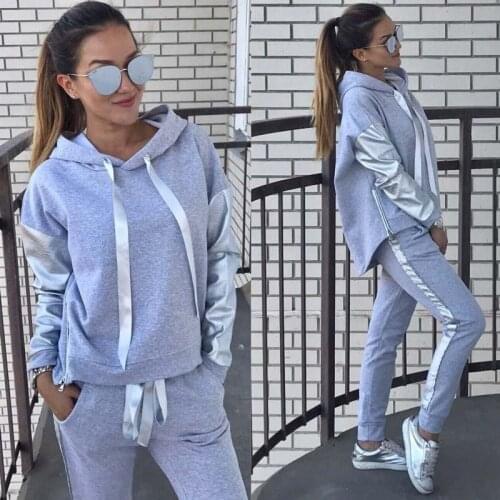 Tracksuit Women Two Piece Set Autumn Clothes Zipper Irregular Stitching Hoodies Sweatshirt and Pants Womens Sets Casual Outfits