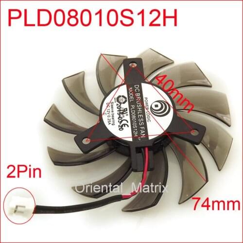 PLD08010S12H 74mm 40*40*40mm DC12V 0.25A 2Wire 2Pin For GIGABYTE Graphics Card Cooler Cooling Fan