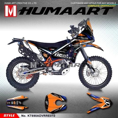 HUMAART Custom Vinyl Stickers Motorcycle Decals Graphics Kit Adhesives Deco for 690 Adventure Rally Raid EVO2