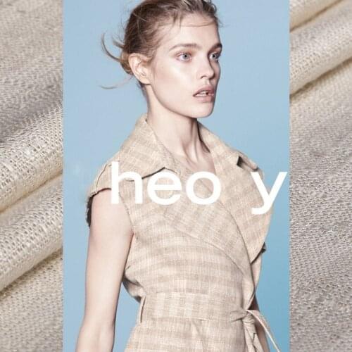 High quality flax big Milan material direct high-end slub dark stripes pure linen and hanging fabric and cold