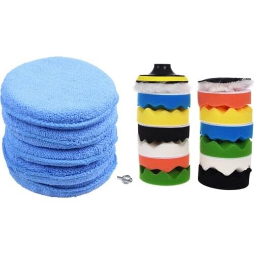 1 Set Polishing Buffing Pad Auto Car Polishers and Buffers Wax Set & 10 Pcs Car Waxing Polish Applicator Detailing Pads