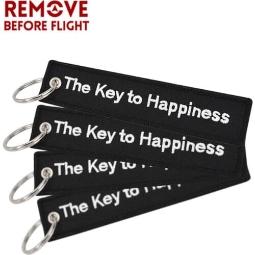 10 PCS Keychain porta chaves Embroidery Key Chain Pendant The Key to Happiness Keyfob Key Ring for Cool Motorcycle Keychain gift