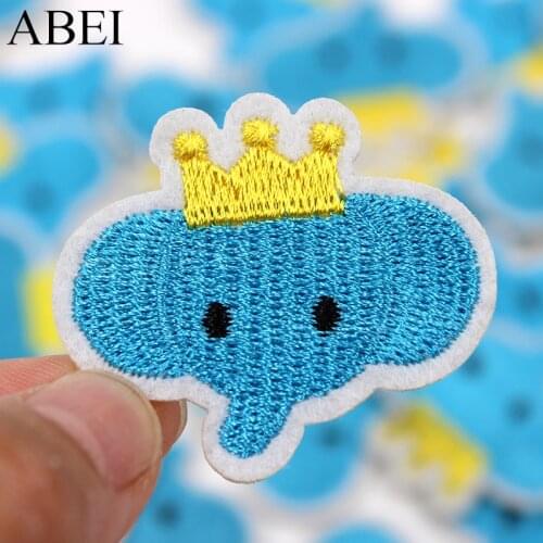 10pcs/lot Diy Baby Clothes Cartoon Stickers Iron On Elephant Patches Sew On Backpack Appliques Handmade Jeans Shoes Coats Badge