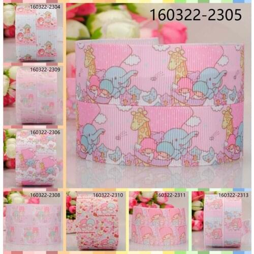 10yards -different sizes -cute Japanese little twin star cartoon ribbon printed Grosgrain ribbon