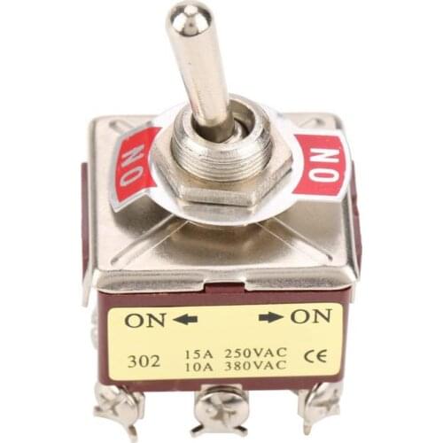 12mm Car Toggle Switch 3 Pole Double Throw 3PDT ON-ON Latching Switches 9 Pin 2 Position 15A/250VAC 10A/380VAC