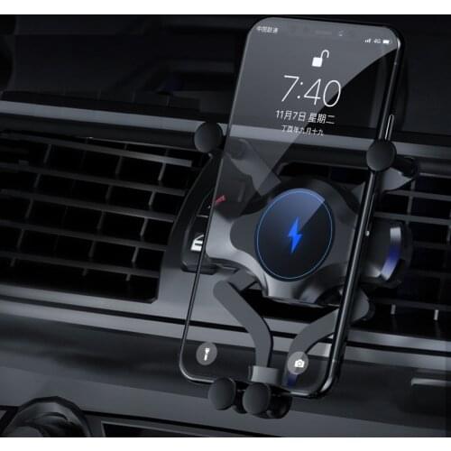 15W Wireless Car Charger Gravity Sensor Automatic Clamp Car Phone Charger Phone Holder Mount for iPhone Huawei Samsung Xiaomi
