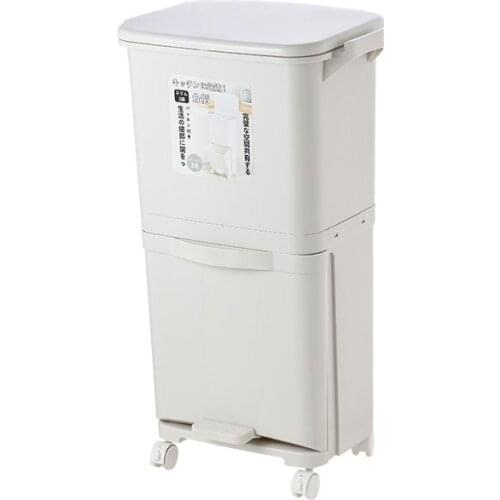 38/42L Wet Dry Separation Garbage Can Pedal Storage Large Double Layers Trash Can Kitchen Waste Household Waste Bin 2/3 Layers