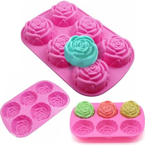 3D Rose Flower Silicone Cake Mold Chocolate Ice Cube Soap Fudge Soft Candy Jelly Mold Candle Mold Tool Baking Tool