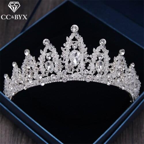 CC Tiaras And Crowns Hairbands Luxury CZ Engagement Wedding Hair Accessories For Bride Fine Jewelry Handmade Crystal Beads XY085