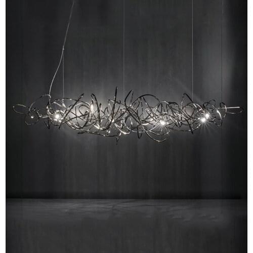 Designer LED Restaurant Chandelier Post-Modern bar lamp luxury light luxury showroom Black/Gold/Silver decoration Chandelier