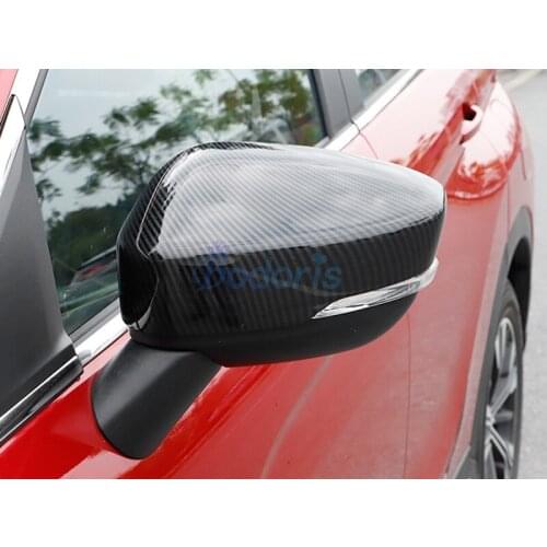 For Mitsubishi Eclipse Cross 2018 2019 2020 Carbon Fiber Look Side Door Mirror Carbon Fiber Look Rear View Rearview Caps Trims